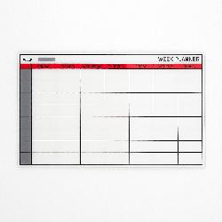 Skleněná plánovací tabule Peggy, týdenní, 400x600 mm, černá/bílá